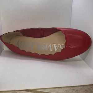Red scalloped flats